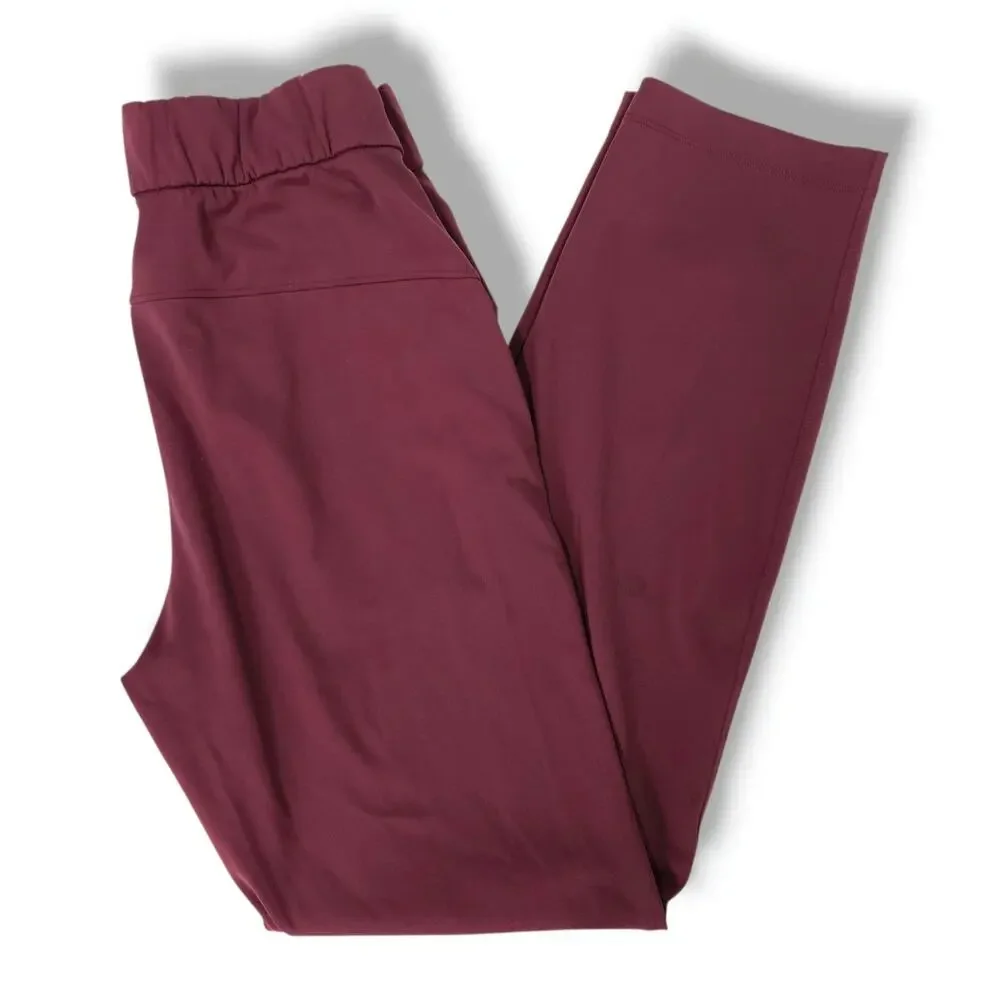 Lululemon On The Fly Pant Pull On Drawcord Tapered Full On Burgundy Redwood 2‎